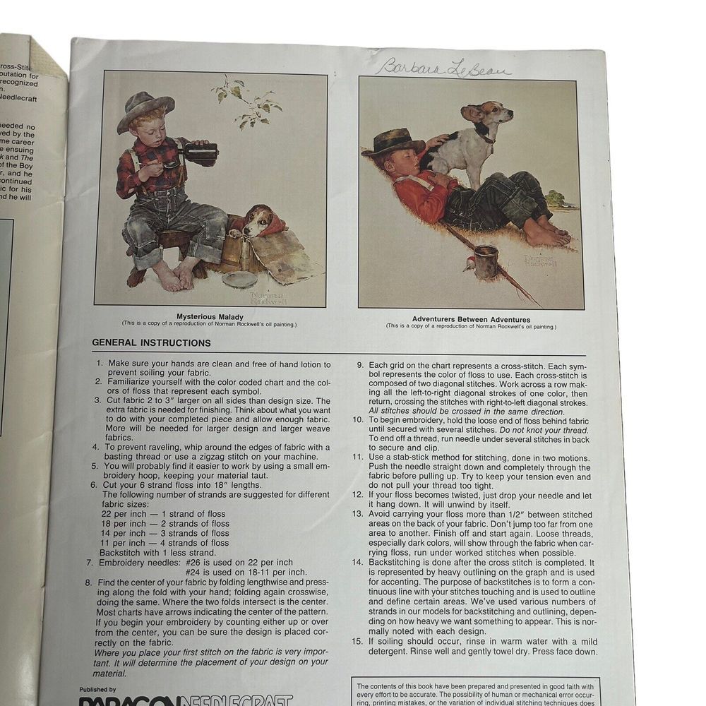 Norman Rockwell Counted Cross Stitch Designs Childhood Memories Paragon 5108 - Picture 3 of 4